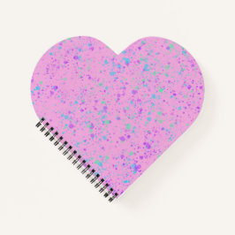 Pink Paint Spritzer Heart Shaped Notebook Notizbuch