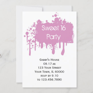 Pink Paint Sweet 16 Geburtstagsparty Einladung