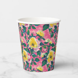 Pink Painted Chinoiserie Floral Pappbecher