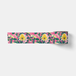 Pink Painted Chinoiserie Floral Satinband