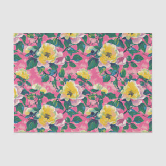 Pink Painted Chinoiserie Floral Seidenpapier