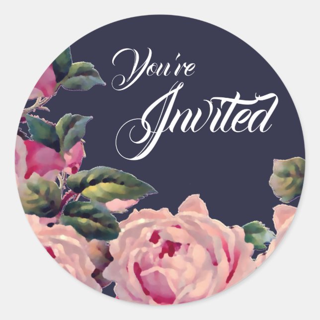 Pink Painted Rose Umschlag Aufkleber Stickers (Vorderseite)