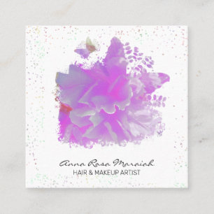 *~* Pink Painting Art Butterfly AR3 Quadratische Visitenkarte