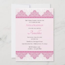 Pink Paisley Annaprashan | Erste Reiszeremonie Einladung