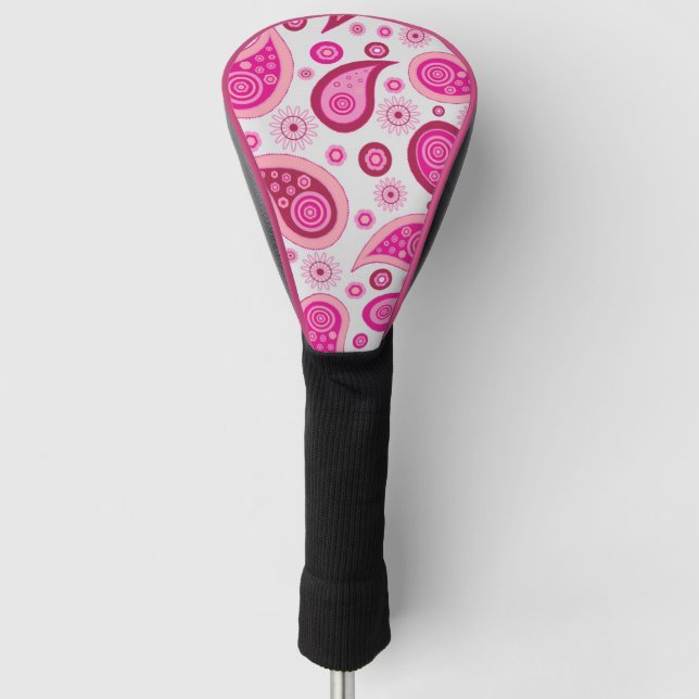 PINK PAISLEY BOHO GOLF TREIBERDECKUNG GOLF HEADCOVER (Vorderseite)