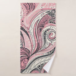 Pink Paisley Die Zuhause Studio Badehandtuch