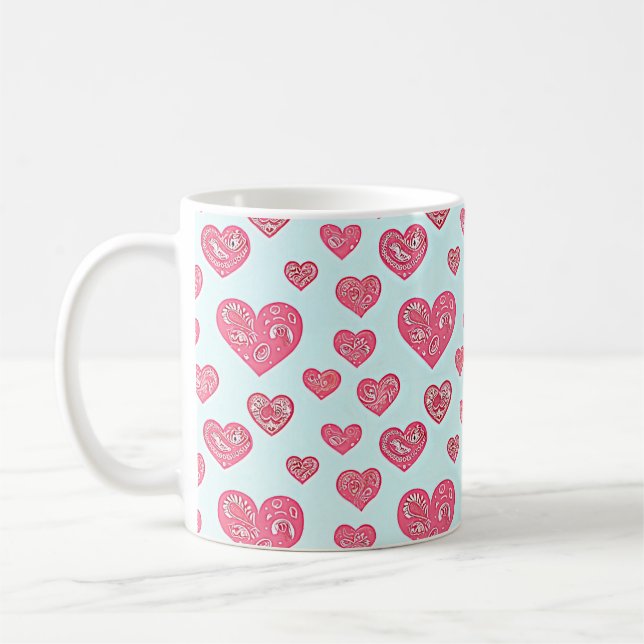 Pink Paisley Herbst Kaffeetasse (Links)
