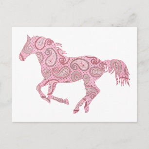 Pink Paisley Horse Postkarte