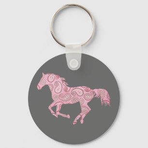 Pink Paisley Horse Schlüsselanhänger