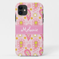 Pink Paisley iPhone Monogram Custom