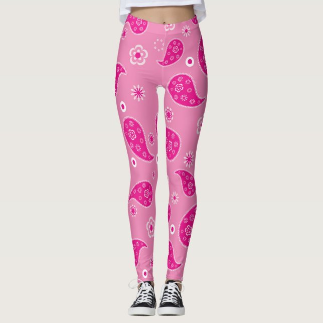 Pink Paisley Leggings (Vorderseite)