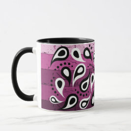 Pink Paisley Textile Muster Tasse