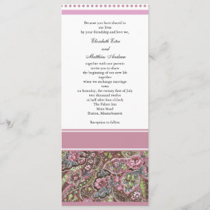 Pink Paisley Wedding Einladung