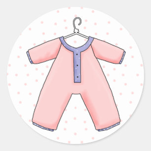 Pink Pajamas Baby Girl Dusche Umschlag Aufkleber