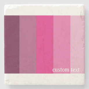 PINK PALETTE FARBE SHADE SOLID STRIPES CUSTOM TEXT STEINUNTERSETZER