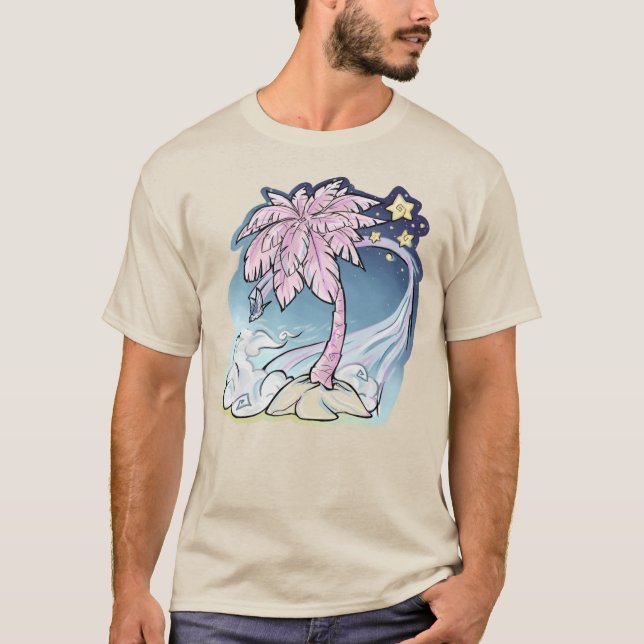 Pink Palm & Blue Bird Men's T - Shirt (Vorderseite)