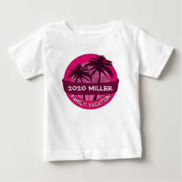 Pink palm Custom Year Name Holiday Hemd Baby T-shirt