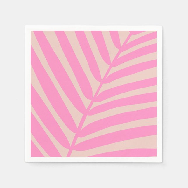 Pink Palm Leaf Serviette (Vorderseite)