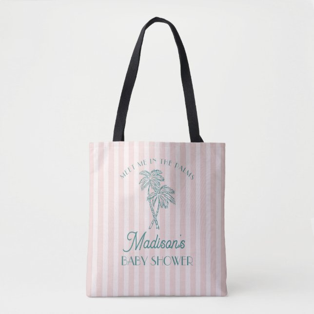 Pink Palm Spring Pastel Beach Baby Dusche Tasche (Vorderseite)
