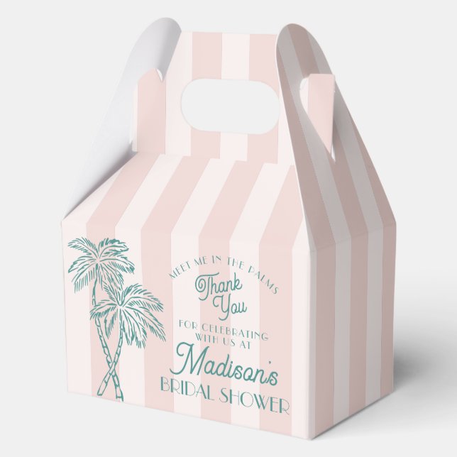 Pink Palm Spring Pastell Beach Brautparty Geschenkschachtel (Vorderseite)