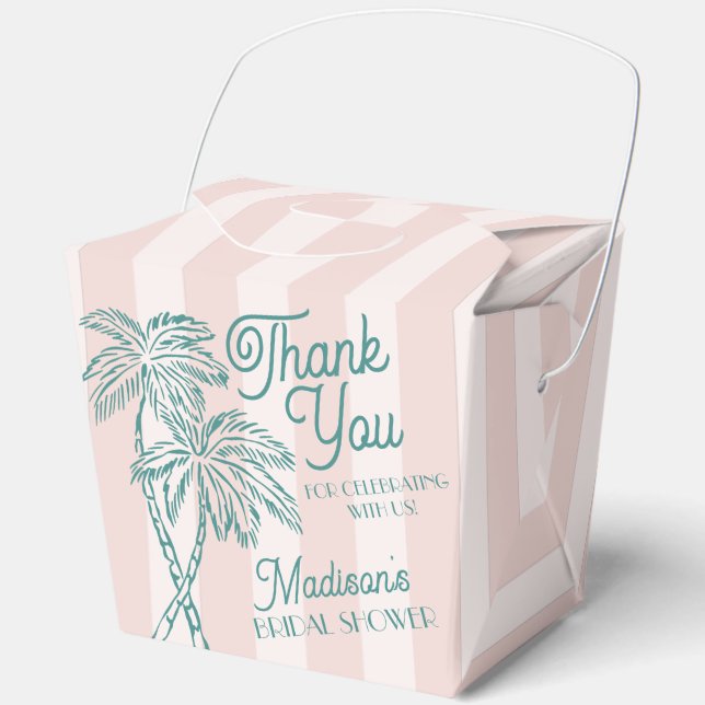 Pink Palm Spring Pastell Beach Brautparty Geschenkschachtel (Vorderseite)