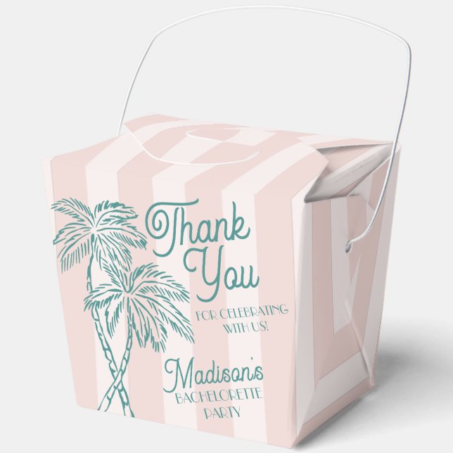 Pink Palm Spring Pastell Beach Junggeselinnen-Absc Geschenkschachtel (Vorderseite)