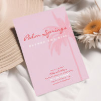 Pink Palm Springs Bachelorette Week-end Invitation