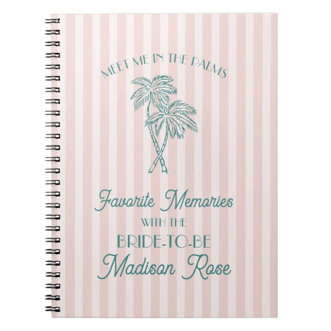 Pink Palm Springs Favorite Erinnerungen mit Braut Notizblock (Vorderseite)