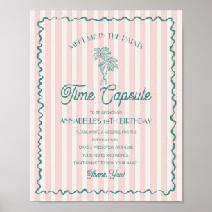 Pink Palm Springs Pastel Beach Time Kapsel Poster