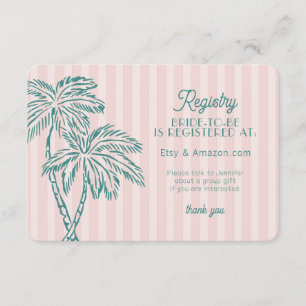 Pink Palm Springs Pastell Beach Registry Beilage Begleitkarte