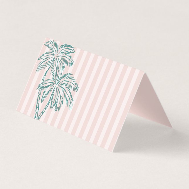 Pink Palm Springs Pastellfarben Party Platzkarten (Vorderseite)