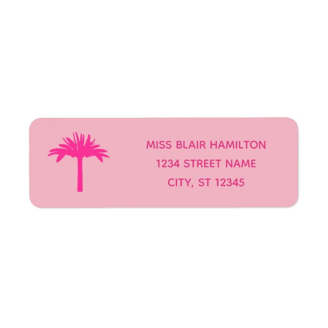 Pink Palm Tree Address Labels (Vorne)