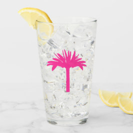 Pink Palm Tree Glass Glas