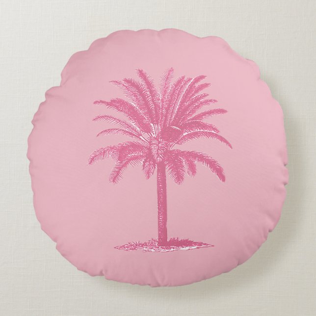 Pink Palm Tree Kissen (Vorderseite)