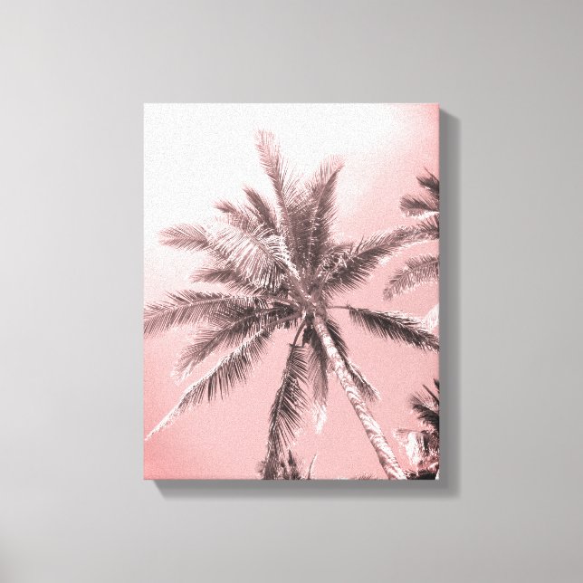 Pink Palm Trees Canvas Print Leinwanddruck (Vorderseite)
