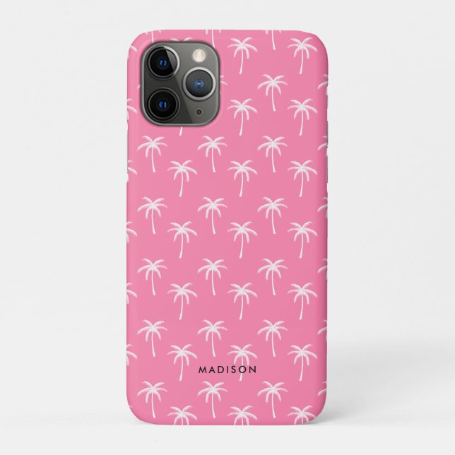 Pink Palm Trees Muster Case-Mate iPhone Hülle (Rückseite)