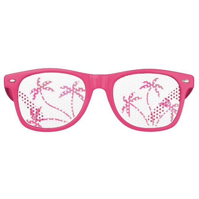 Pink Palm Trees Sonnenbrille (Vorderseite)