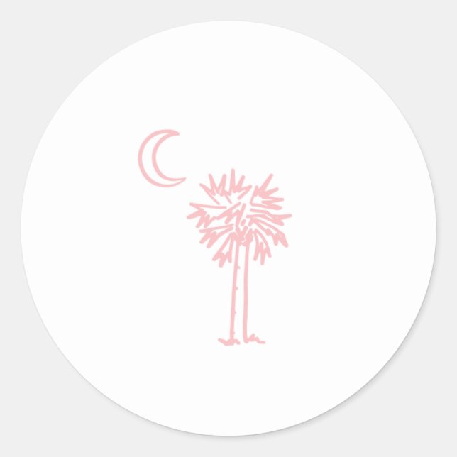 Pink Palmetto Moon Sticker (Vorderseite)