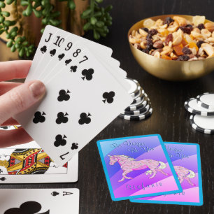 Pink Palomino Pferd (pastellfarbener Regenbogen) S Spielkarten