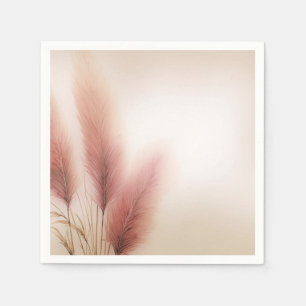Pink Pampas Grass Bohemisch Boho Hochzeit Serviette