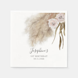 Pink Pampas Grass Geburtstagsparty Napkins Serviette