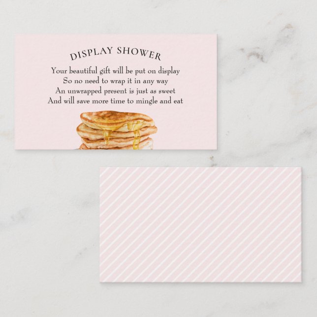 Pink Pancake Brautparty Display Dusche Visitenkarte (Vorne/Hinten)