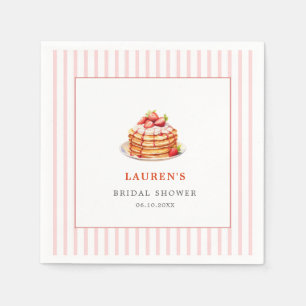 Pink Pancakes und Berries Bridal Brunch Serviette