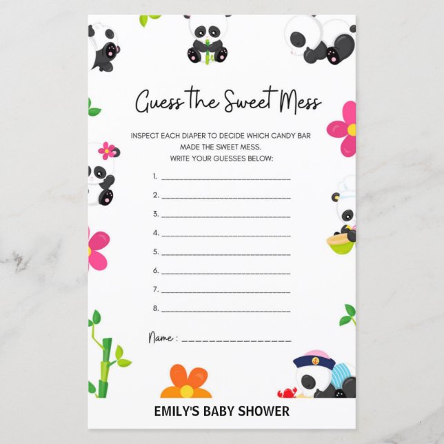 Pink Panda Baby Showspiel (Vorderseite)