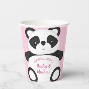 Pink Panda Bear Baby Dusche Pappbecher