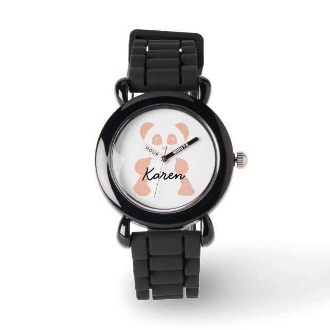 Pink panda minimalistische Kinder beobachten den N Armbanduhr (Vorderseite)