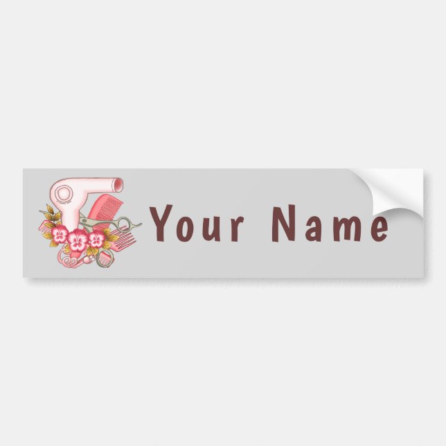 Pink Pansy Beautician individuelle Name Autoaufkleber (Vorne)