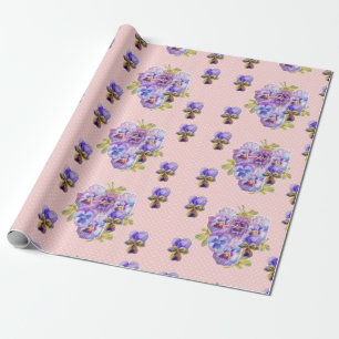 Pink Pansy Blume Blumenzwiebelflora Wasserfarben W Geschenkpapier