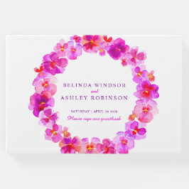 Pink pansy Kranz Aquarell Hochzeitsgast-Buch Gästebuch