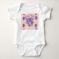 Pink Pansy Liebe Sie Babies Ein-Stück Bodysuit